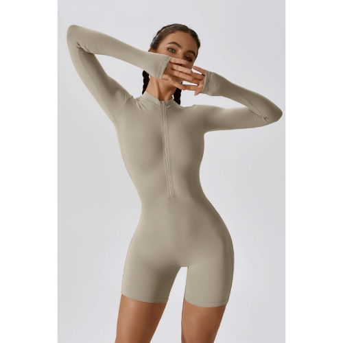 Combishort AURA Long Sleeve - Nude