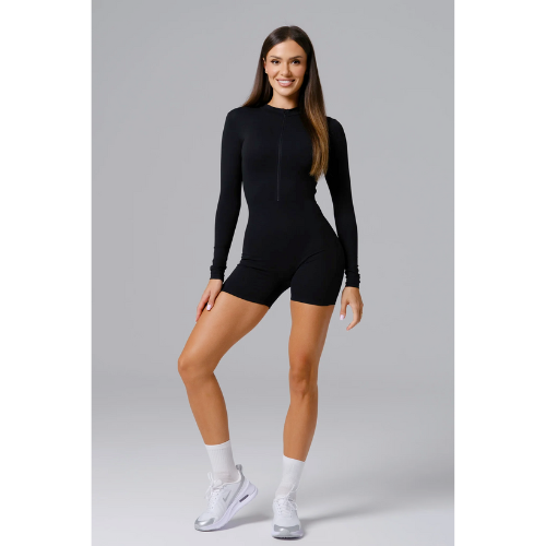 Combishort AURA Long Sleeve - Noir Intense